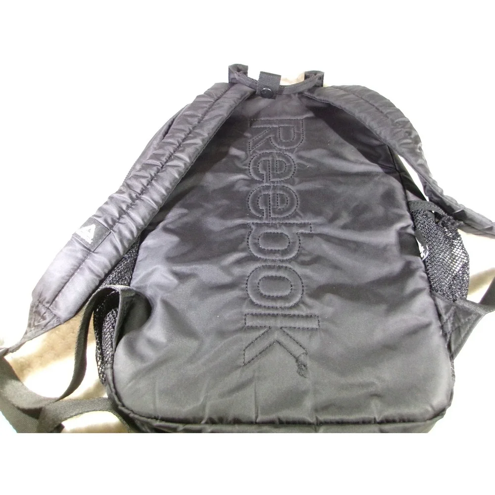 Reebok Black Nylon Laptop Backpack Rucksack School Travel Work Bag Padded Tech
